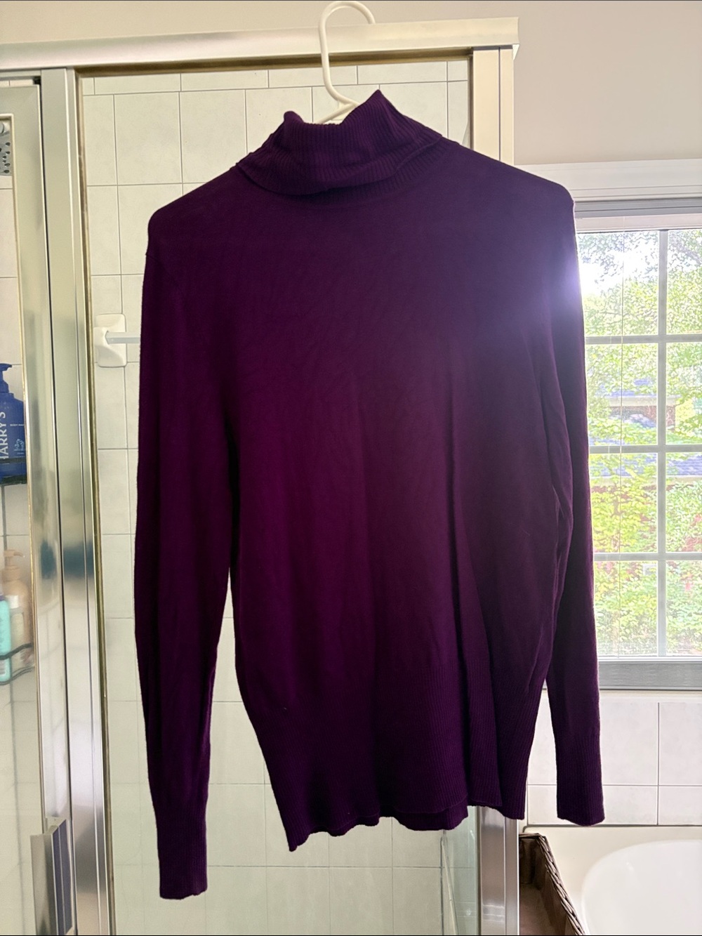 Women’s Purple Turtleneck Sweater - Classic Lightweight Knit
